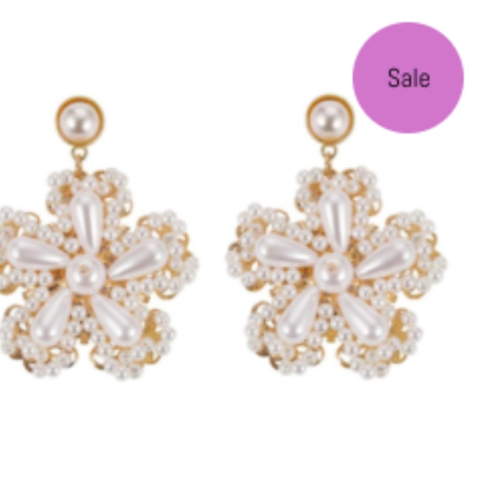 Pearl Flower Vintage Summer Dangle Drop Earrings
